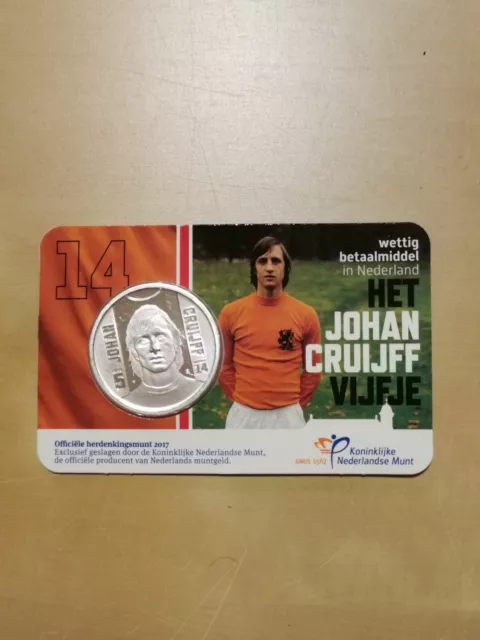 Niederlande, 2017, 5 € Coincard, Johan Cruijff