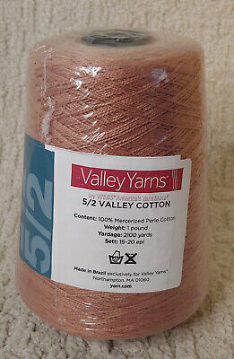 Valley Yarns hilado de algodón mercerizado Perle en cono 5/2 Camello 2100 Yds de 1 lb