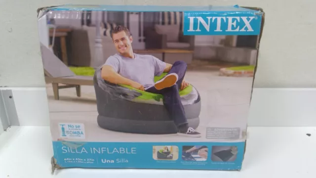 Intex Empire Inflatable Blow Up Lounge Dorm Camping Chair for Adults, Lime Green