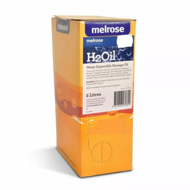 New Melrose H2Oil Water Dispersible Massage Oil 2L -FREE DELIVERY - FAST SHIP