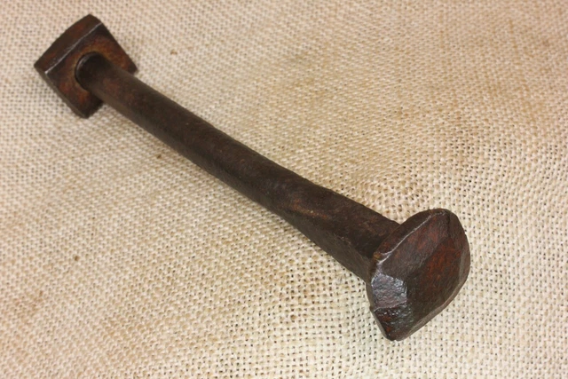 old Square Rose head Bolt & Nut Barn Blacksmith made Iron 7 1/2” Large 1800’s