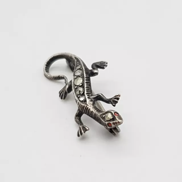 Jugendstil Eidechse/Gecko 800 Silber Brosche - Echse  - (162) 2