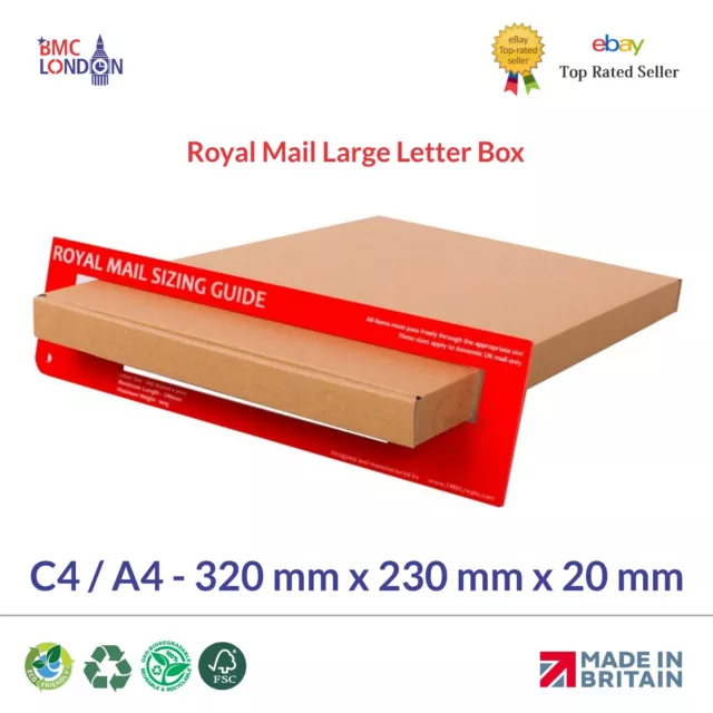 Large Letter Postal Mail Box Royal Mail PIP Box Eco Friendly Cardboard  C4 / A4