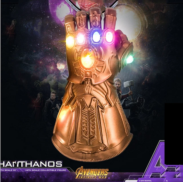 KIDS THANOS GLOVES Infinity Gauntlet with LED Light Avengers 4 Toys ...