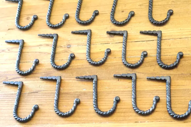 15 Hand Forged Nail In Hooks Medieval Primitive Glazed Iron Hammer Hooks Mug