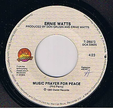 Ernie Watts - Music Prayer For Peace / Rock Camping - Used Vinyl Reco - I8100z