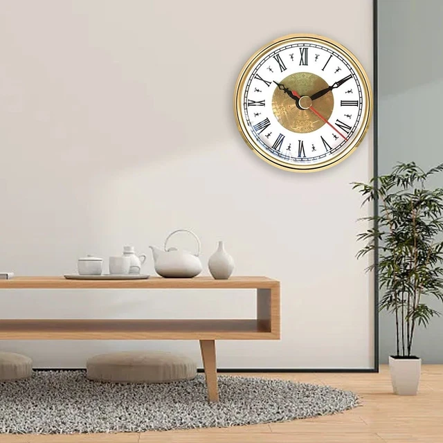 Kayfg Inserto per Orologio al Quarzo da 70 mm, Movimento al Quarzo Rotondo, Orologio in Miniatura, Mini Orologio con Numeri Romani, Adatto per Foro di Diametro 61 mm/3,1 Pollici B
