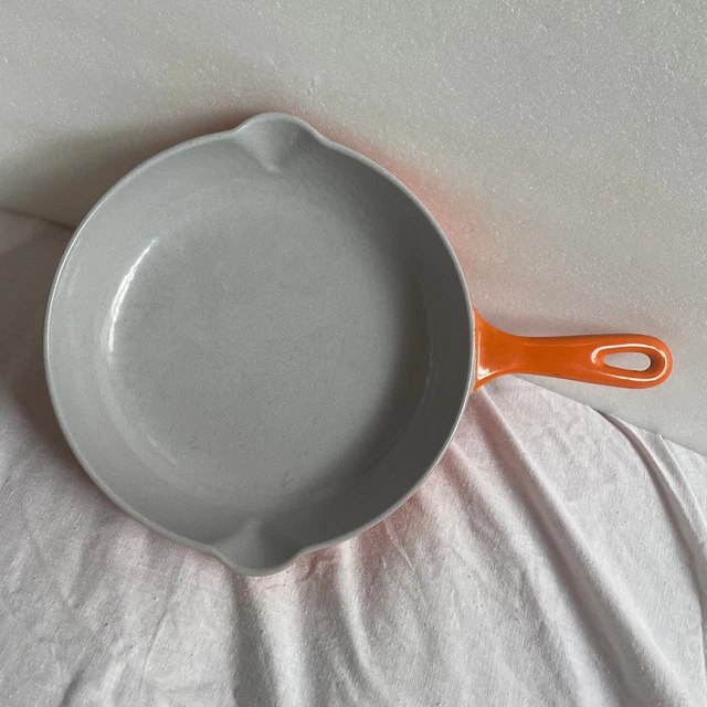 Ancien caquelon poelon casserole LE CREUSET 20 cm orange vintage