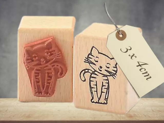 Stempel Katze Tiere Motivstempel Kater Holzstempel Tierstempel Tiermotiv