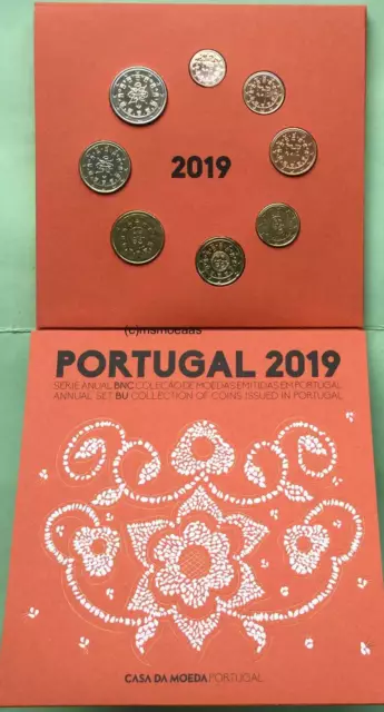 Portugal Off. Euro Kursmünzensatz 2019 KMS mit 1 Cent bis 2 Euro Blister BU BNC