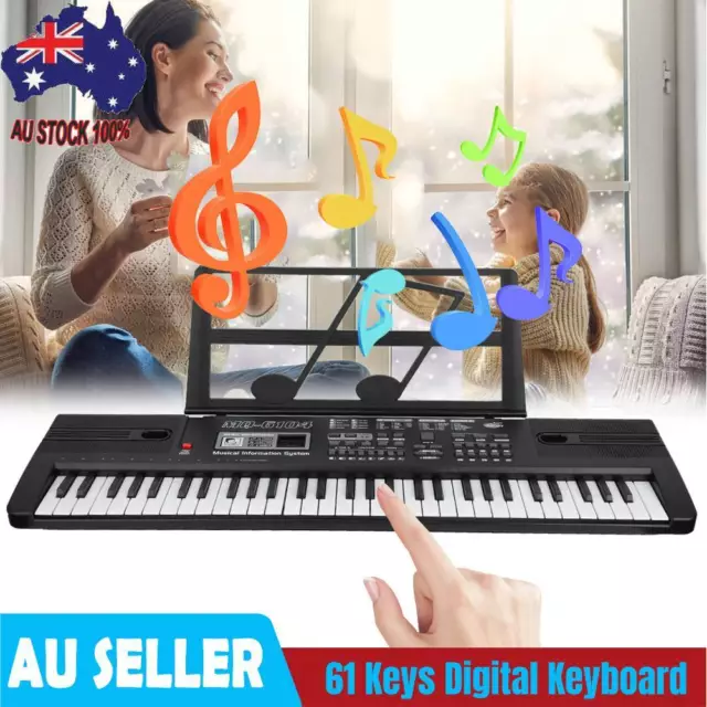 61 Keys Electronic Piano Keyboard Digital Electric Keyboards Music w/ Microphone