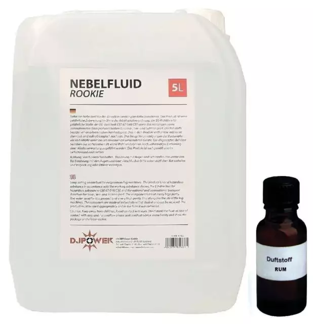 4,00€/l ROOKIE 5 Liter Nebel Smoke Fluid Flüssigkeit + Nebelfluid Duftstoff Rum