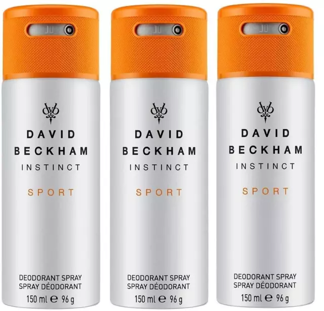 David Beckham "Instinct Sport" Anti-perspirant Deodorant, Body Spray 150 ml x3