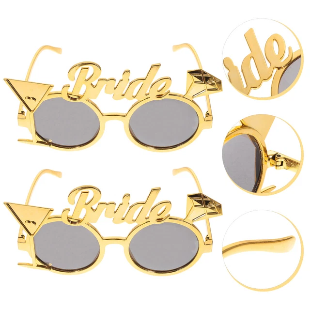 2 un. gafas de sol para soltera fiesta dama de honor doradas