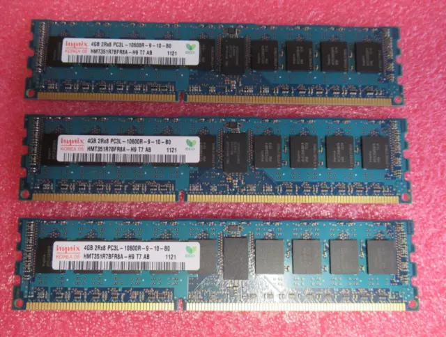 Hynix HMT351R7BFR8A-H9 12 GB (3x4 GB) PC3-10600 DDR3-1333 MHz CL9 240P 1,35 V memoria