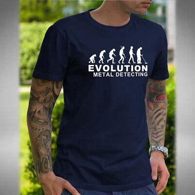 Evoluzione di metal detector Da Uomo T Shirt Divertente Geek HOBBIE Cacciatore di Tesori