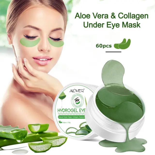 60 Pcs Under Eye Hydrogel Collagen & Aloe Mask Patches Dark Circles Anti Ageing