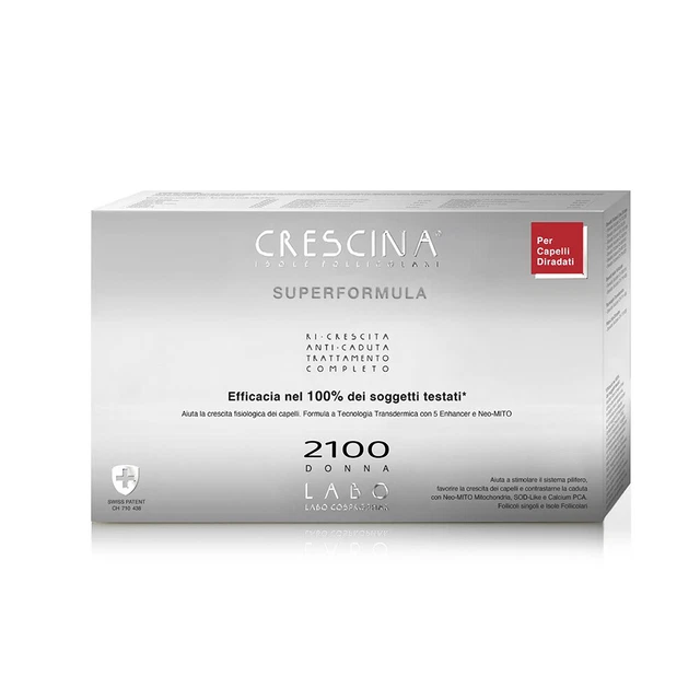 Traitement Repousse Cheveux Labo Crescina - Lot Femmes 2100, à Base De Minoxidil