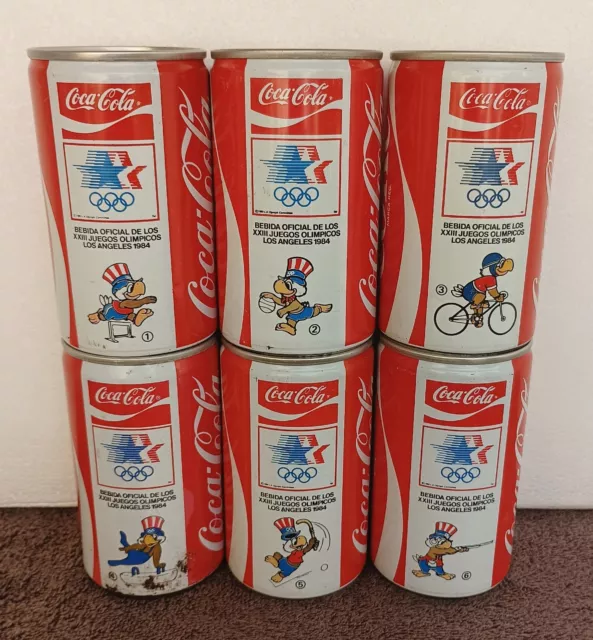 EMPTY Rare Coca-Cola 6 can set O Games LA'84 from Spain