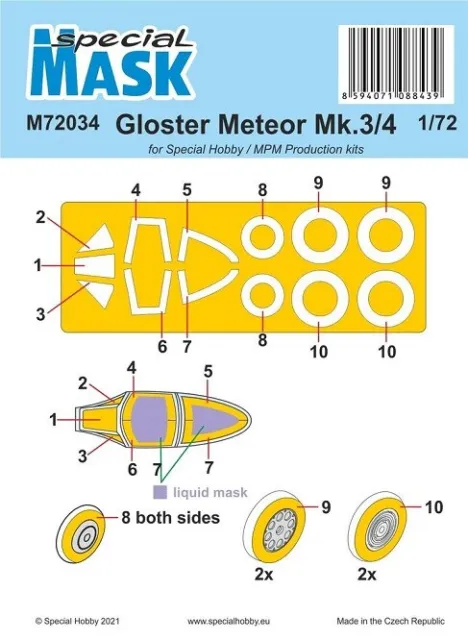 Special Hobby 100-M72034 - 1:72 Gloster Meteor Mk.3/4 MASK - Neu