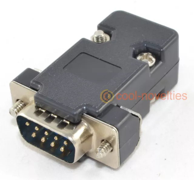 Db9 9 Way D Sub Male Plug Connector With Black Hood/Shell (9 Pin)