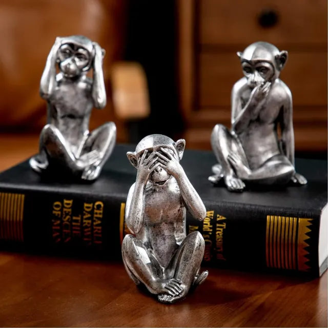 3 wise monkeys statue - hear no evil see no evil speak no evil monkeys statue...