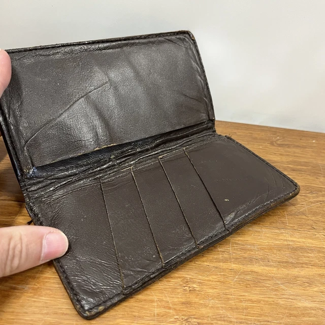 Vintage Hand Tooled Genuine Leather Wallet Basketweave Oak Leaf Acorn Edward 2