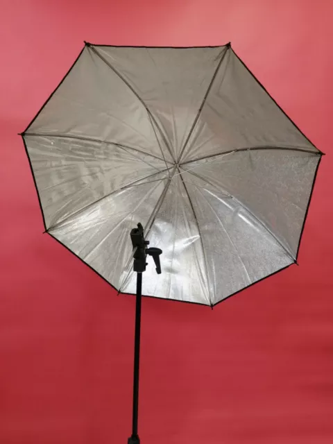 39" 101cm photo studio flash light reflector umbrella in black and silver