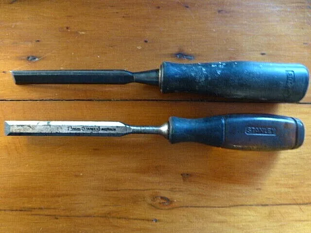 STANLEY Vintage x2  * Bevel Edge CHISELS * 12mm - Made in Australia -