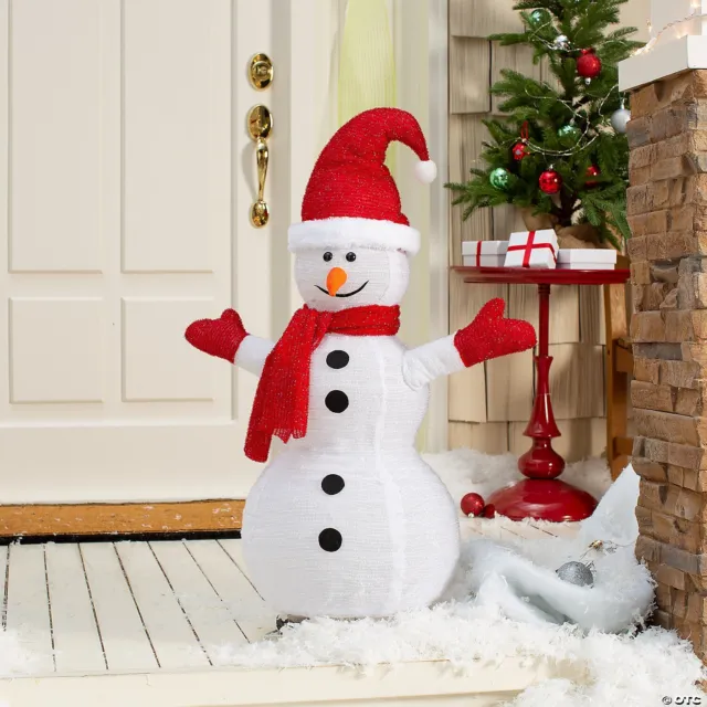 3 ft. Light-Up Snowman Collapsible Outdoor Christmas Decoration - New