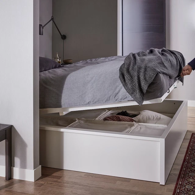 IKEA MALM STANDARD King Ottoman/storage bed White £284.00 PicClick UK