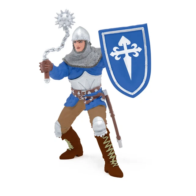 PAPO Fantasy World Knight with Mace Toy Figure, Silver/Blue (39819)
