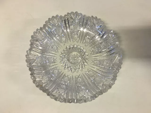 Antique ABP American Brilliant Cut Glass Low Bowl / Dish