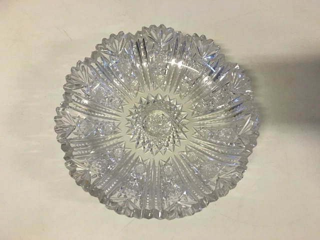 Antique ABP American Brilliant Cut Glass Low Bowl / Dish