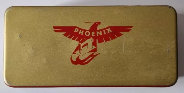 Schöne alte Werbe Nähmaschinen Blechdose - PHOENIX mit Inhalt um 1930/40 - rar 3