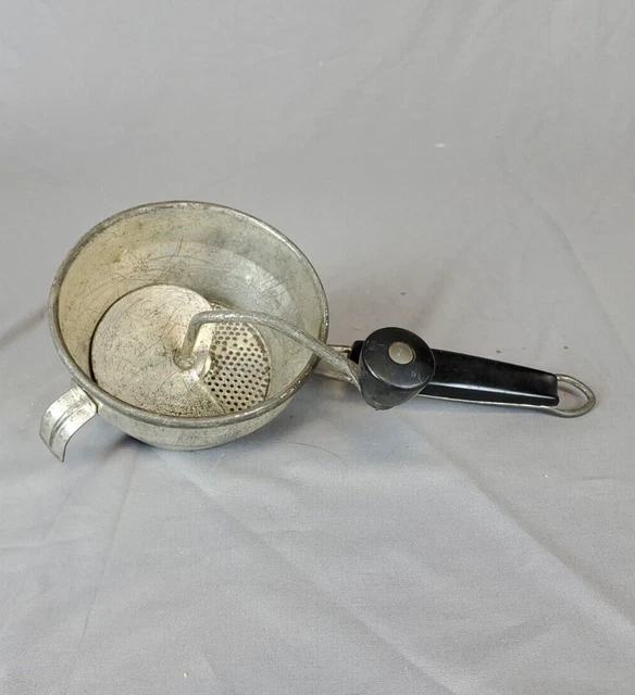 Ganchos de descanso vintage Foley molino de alimentos triturador procesador sartén mango negro