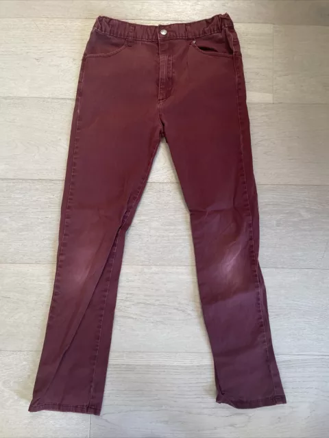 APPAMAN Boys Cotton Pants Burgundy Red Size 14