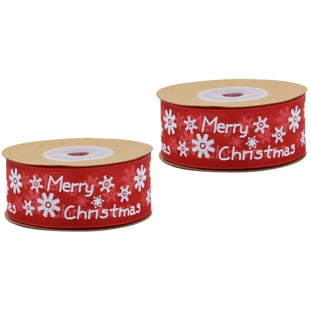 christmas ribbon 2x Bögen, Band Haar Bogen Clip Bänder Bögen, Band Ripsband