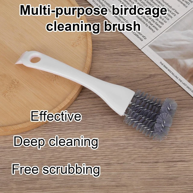 BIRD CAGE CLEANING Brush with Long Handle, Bird Cage Cleaner Durable ...