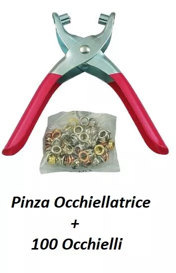 PINZA PER OCCHIELLI + 100 Occhioli Fustellatrice Occhiellatrice Per Teloni  Telo EUR 4,50 - PicClick IT