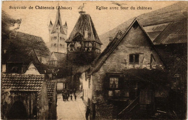 CPA AK Souvenir de CHATENOIS - Church with Castle Tower (471581)