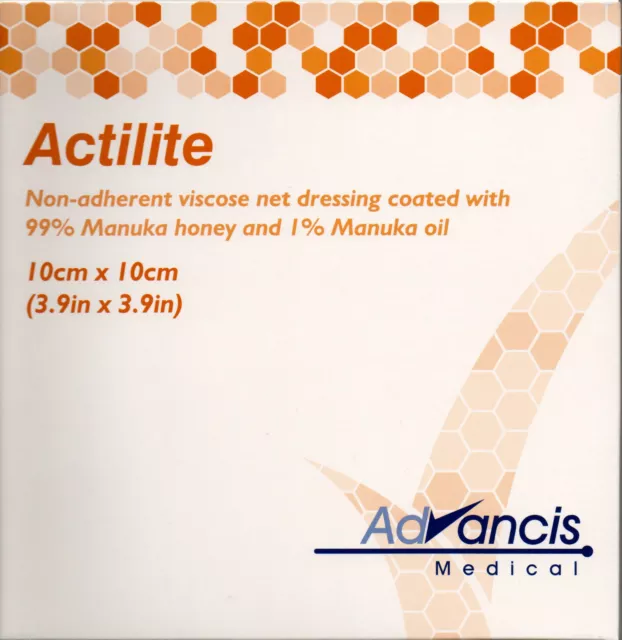 Actilite Dressings 10cm x 10cm Coated With Manuka Honey Oil NEW And SEALED x10