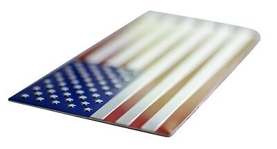 3D ALUMINUM American Flag Sticker Decal Emblem HUGE 5" x 2.75"
