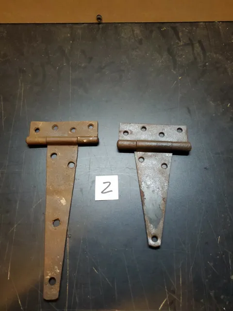 Vintage Rusty  Barn Door T Strap Hinges  FREE SHIPPING