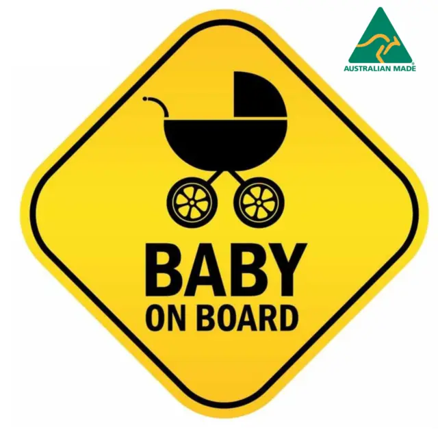 BABY ON BOARD Warning Vinyl Decal Sticker  13 cm x 13 cm
