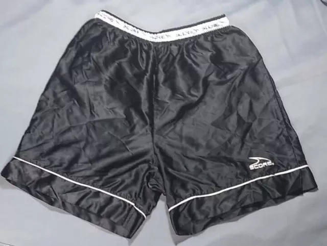 Score Satin Shorts Men's S Black American Soccer Co. 100% Nylon