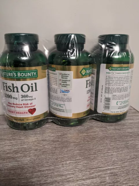 Nature's Bounty Fish Oil Softgels -200 Count, 3-PACK. Exp 12/23 60% OFF RETAIL Nature's Bounty Fish Oil Softgels -200 Count, 3-PACK. Exp 12/23 60% OFF RETAIL