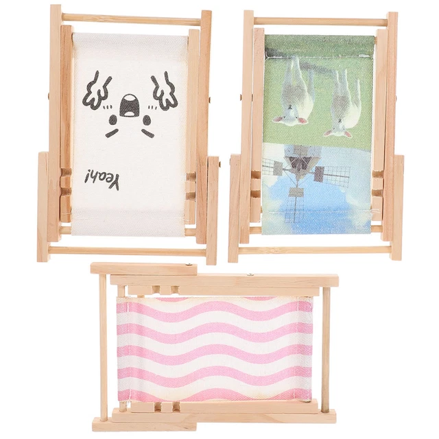 3 Pcs Miniature Chair Prop Chairs Party Events Beach Foldable