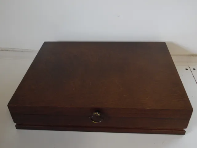 Anti Tarnish Storage Chest Wooden Flatware Case Silverplate Wood, Lined VTG Box