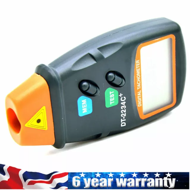 Handheld Digital Laser Rev Counter DT2234C Meter Non Contact Optical Tachometer